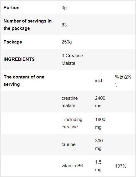 3 kreatin malate | Tri -kreatin Malate v prahu - 250 gramov