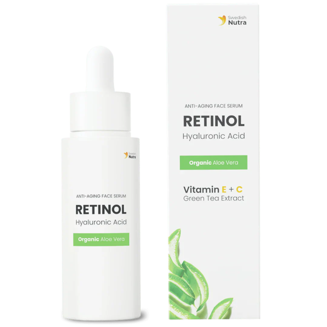 Serum za obraz z retinolom, hialuronom in kolagenom 30 ml <tc>Swedish Nutra</tc>