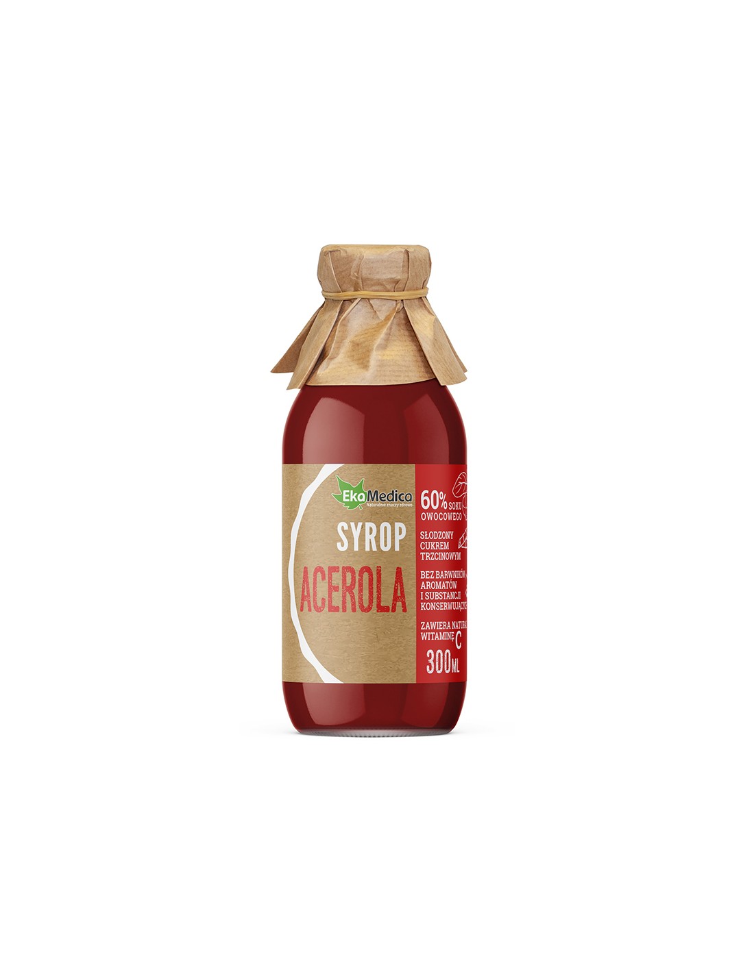 Acerola sirup + naravni vitamin C, 300 ml, 7 ali 15 odmerkov