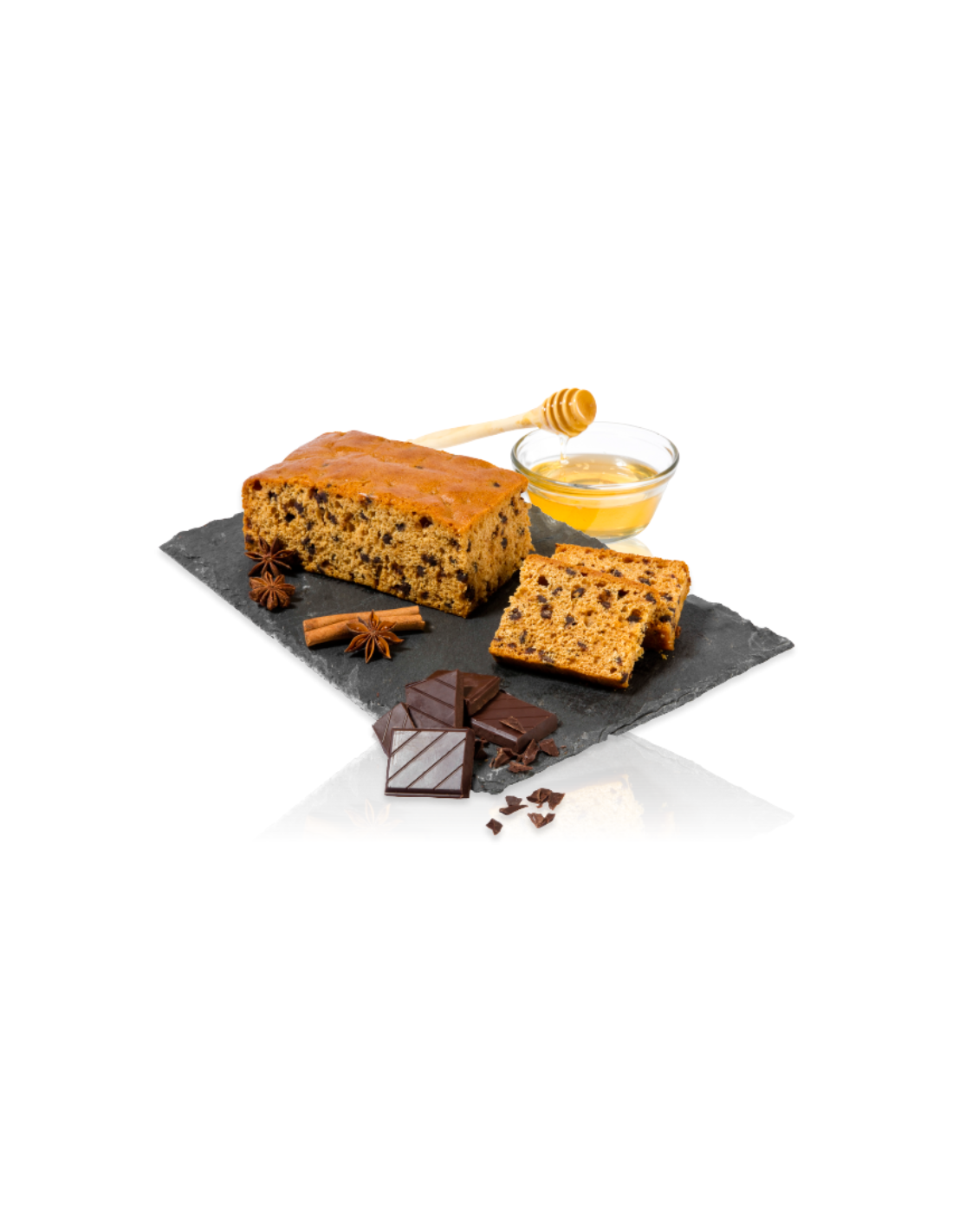 Francoski medeni kruh s čokoladnim čipsom, 40% med, 250 g,