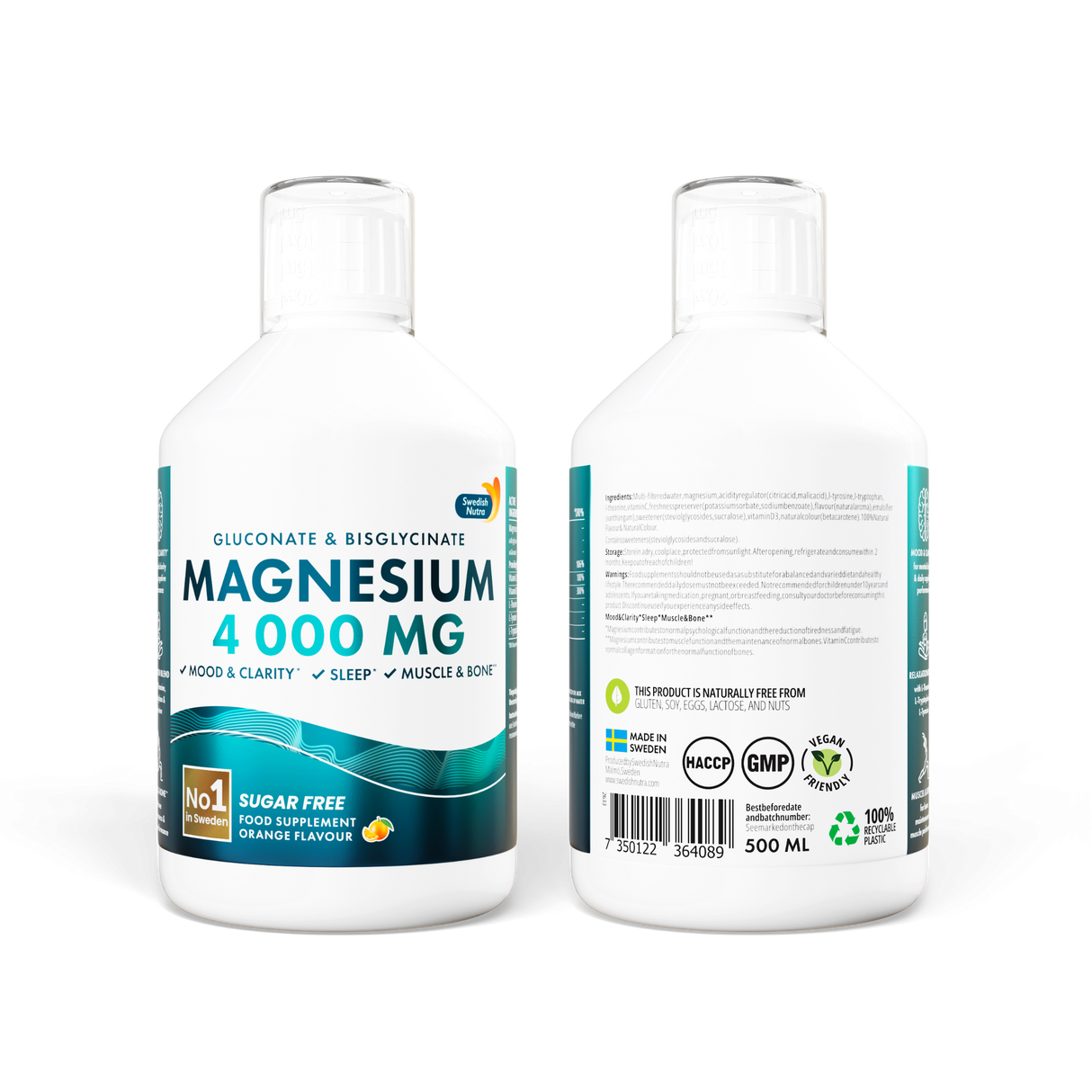 Tekoči magnezij 4000 (bisglicinat in glukonat) | 500 ml