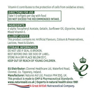 Vitamin E Natural 400 iu 60 kapsul <tc>Natures Aid</tc>