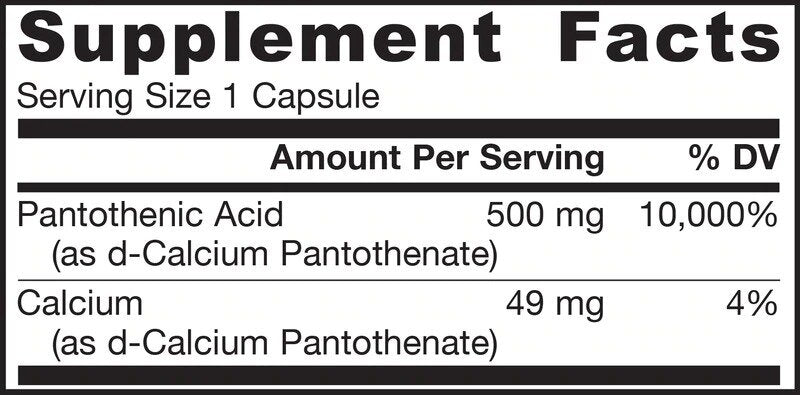 Pantalna kislina B5 500 mg - 100 kapsul