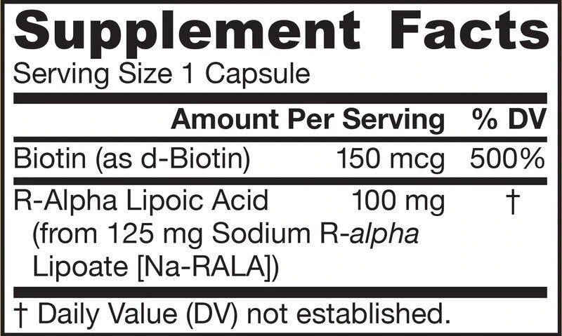 R -alfa lipojska kislina + biotin - 60 kapsul
