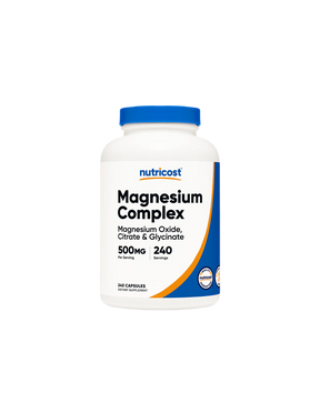 Nerve and muscle function - Magnesium Complex, 500 mg x 240 capsules Nutricost - Nutra Best Europe