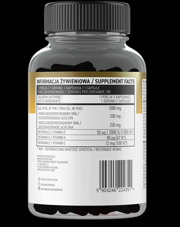 <tc>OstroVit</tc> Omega 3 / D3 + K2 - 180 gel kapsul