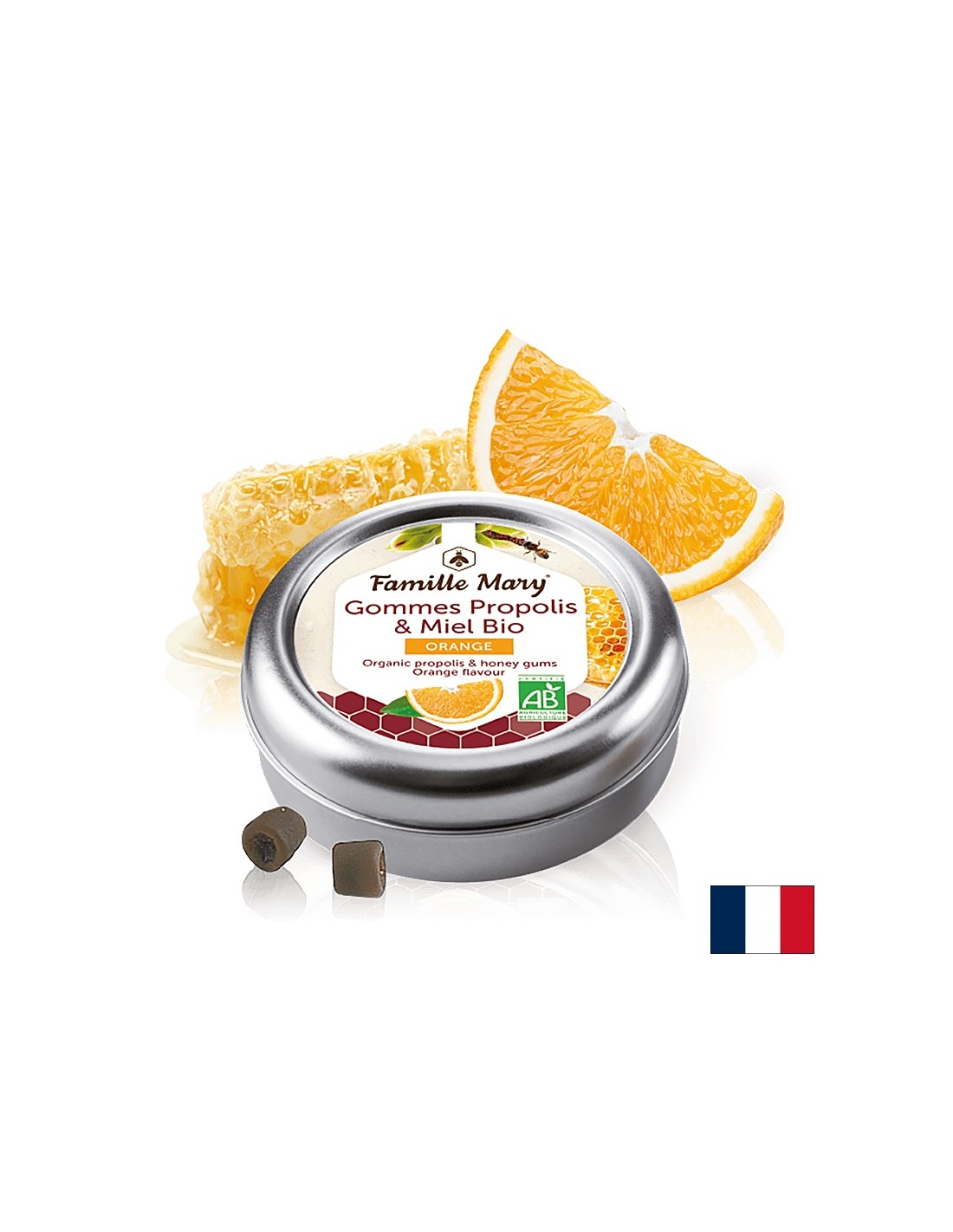 Lizike z organskim medom, propolis in oranžno, 45 g