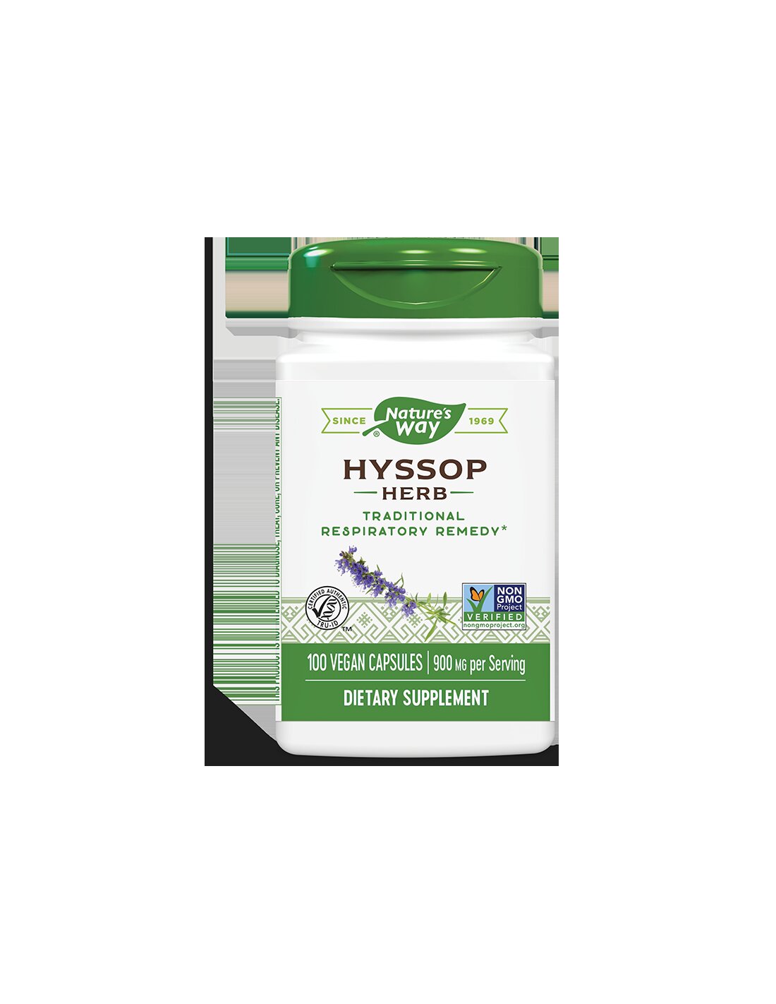Za dihalne okužbe, kašelj in flegm - Hyssop, 450 mg, 100 kapsul Narava pot