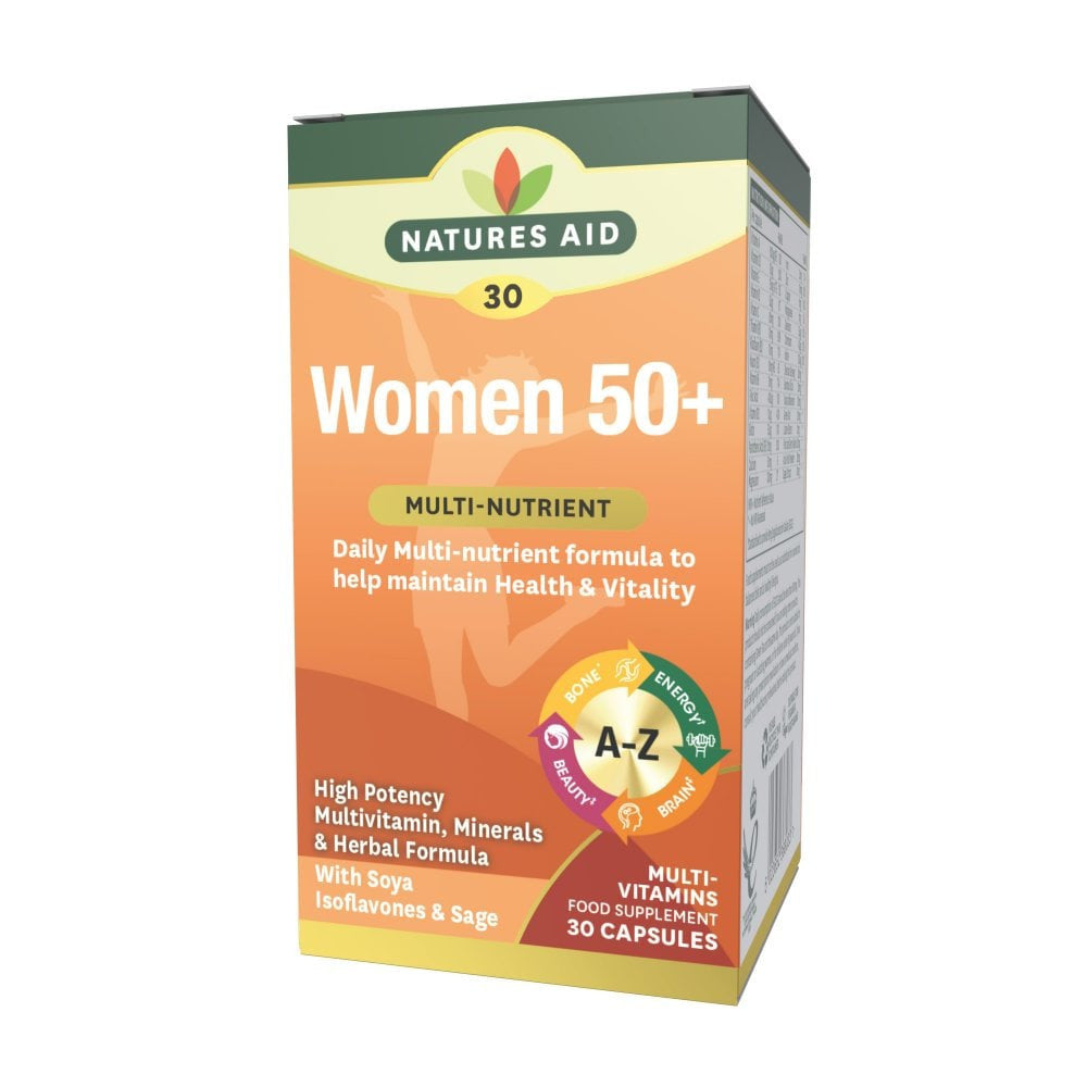 Kompleks za ženske 50+ (ženske 50+ več vitaminov in mineralov) 30 kapsul Naturesaid