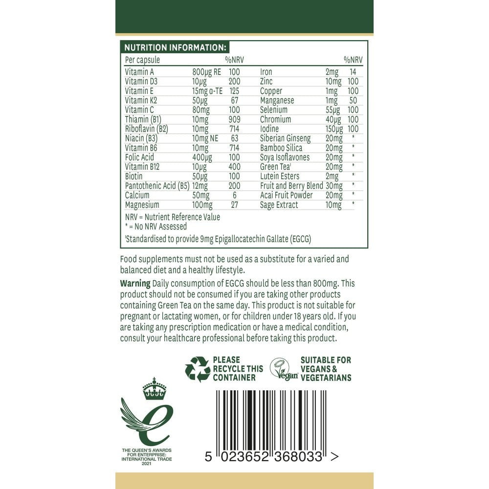 Kompleks za ženske 50+ (ženske 50+ več vitaminov in mineralov) 30 kapsul Naturesaid
