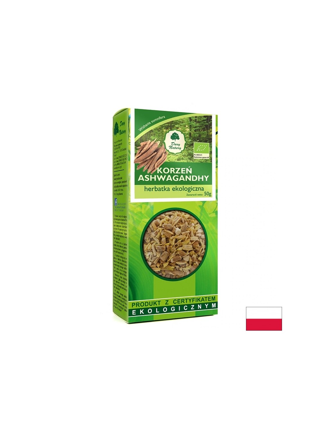 Stres in nespečnost - Ashwagandha (korenina) - Bio, 50 g <tc>Dary Natury</tc>