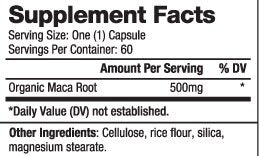 Maca organske 500 mg / 60 kape