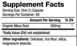Maca organske 500 mg / 60 kape