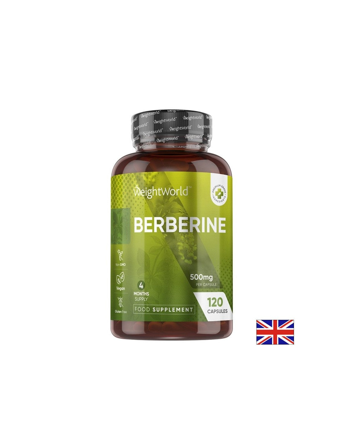 Nadzor krvnega sladkorja in holesterola - berberin, 500 mg x 120 kapsul