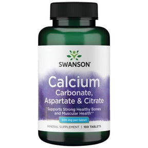Calcium Complex 500 mg | Carbonate, Aspartate and Citrate 100 Tablets - Nutra Best Europe