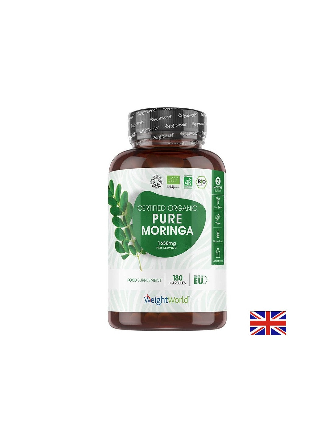Antioksidant, uravnava krvni sladkor - moringa, 550 mg x 180 kapsul