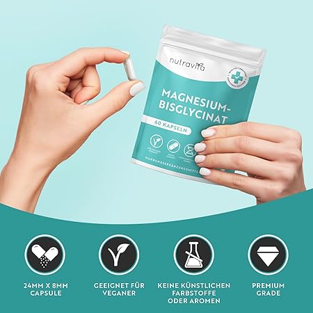 Magnezijev bisglicinat 60 kapsul 320 mg Veganski <tc>Nutravita</tc>