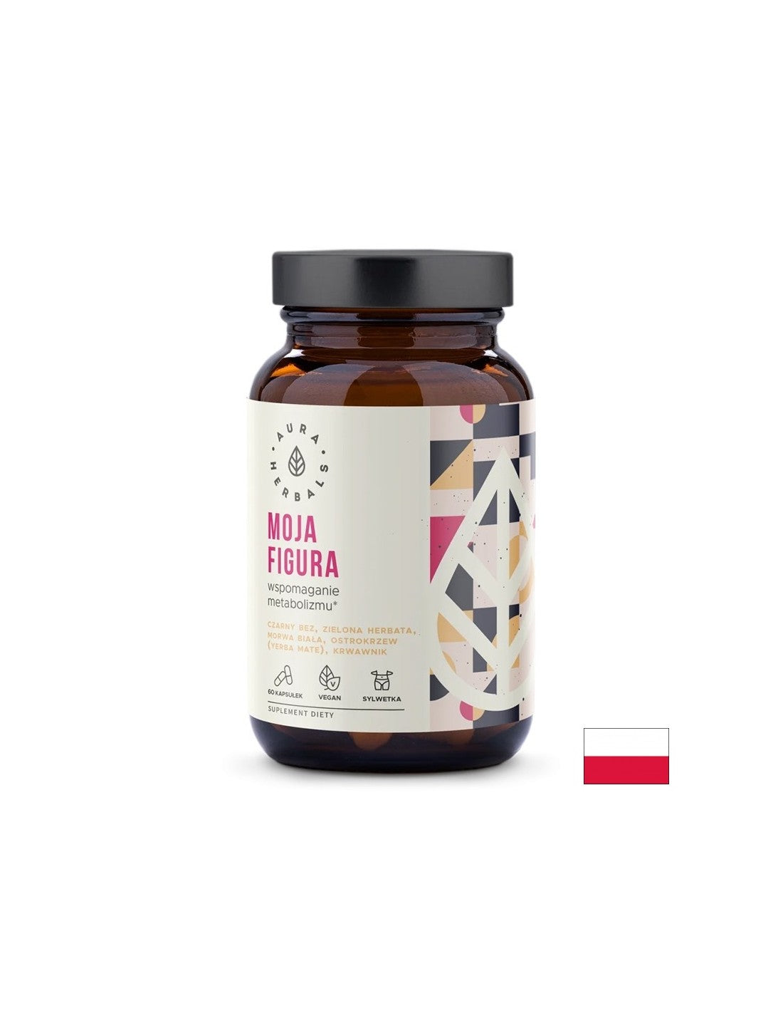 Metabolizem (formula s črnim starejšim, zelenim čajem, belim mulberryjem, yerba matejem in jarkom), 60 kapsul