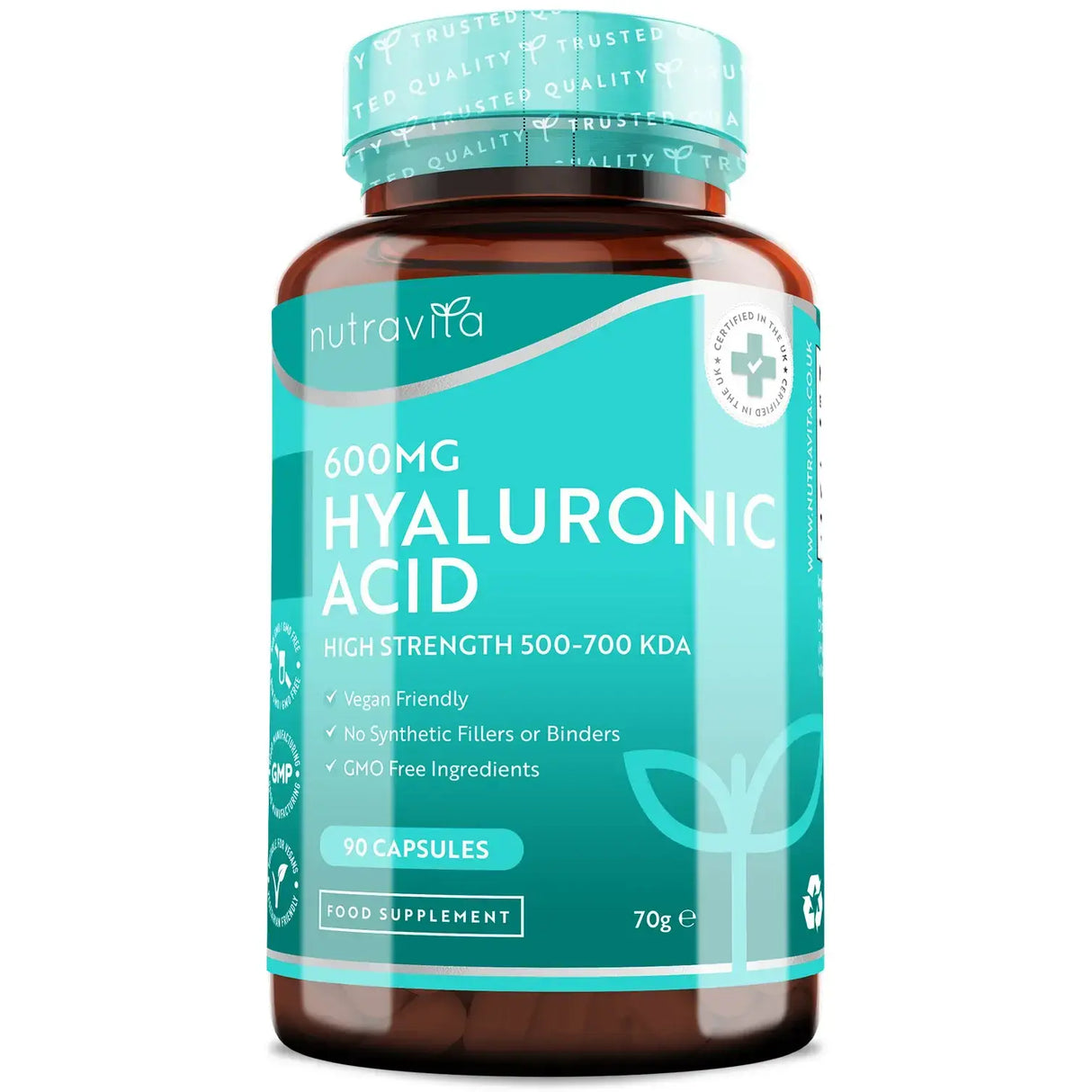 Hyaluronic Acid 600 mg / hialuronska kislina 600 mg /90 kapsul, 90 dni/ <tc>Nutravita</tc>