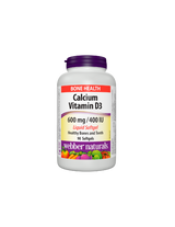Kalcij 600 mg + vitamin D3 400 IE - Kostno-mišični sistem, 90 <tc>Webber Naturals</tc> Tekoče mehke gele