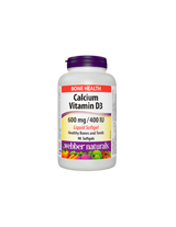 Kalcij 600 mg + vitamin D3 400 IE - Kostno-mišični sistem, 90 <tc>Webber Naturals</tc> Tekoče mehke gele