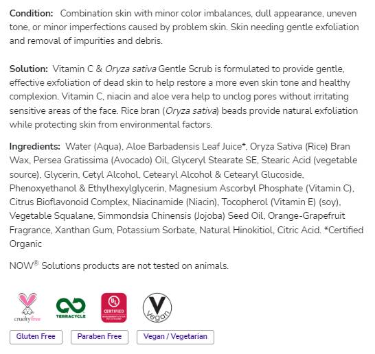 Vitamin C & Oryza Sativa Gentle Scrub | Brez parabena - 118 ml