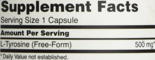 L -tirozin 500 mg - 60 kapsul
