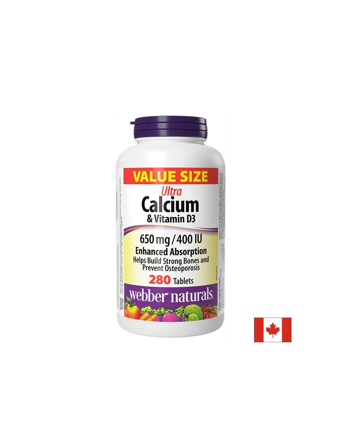 Kostni sistem - Ultra kalcij 650 mg + vitamin D3 400 iu, 280 tablet
