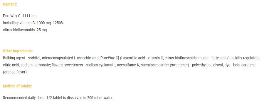 Gold VIT C 1000/Effervevecte - 20 šumečih tablet