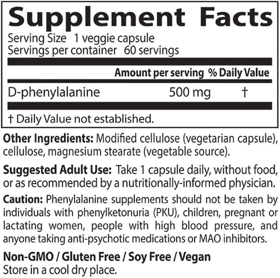 D -fenilalanin 500 mg - 60 kapsul