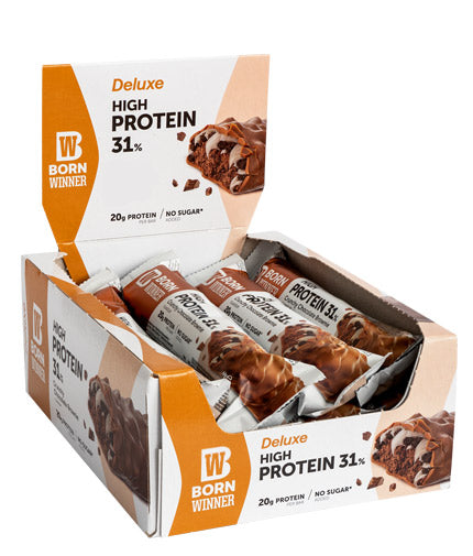 Deluxe beljakovinska palica škatla / 12 x 55 g / piškotki in smetana
