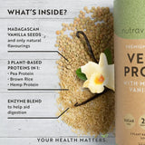 Veganske beljakovine + encimi - 750 g (vanilija) <tc>Nutravita</tc>