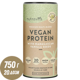 Veganske beljakovine + encimi - 750 g (vanilija) <tc>Nutravita</tc>
