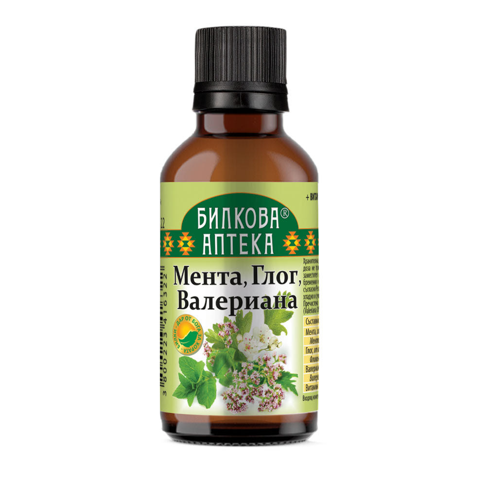 Mint Tinktura, glog, Valerian - 50 ml