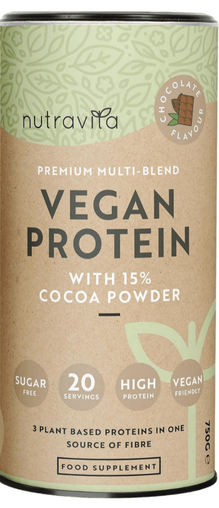 Veganske beljakovine + encimi - 750 g (čokolada) <tc>Nutravita</tc>