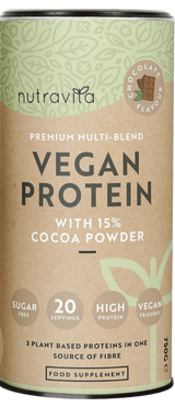 Veganske beljakovine + encimi - 750 g (čokolada) <tc>Nutravita</tc>