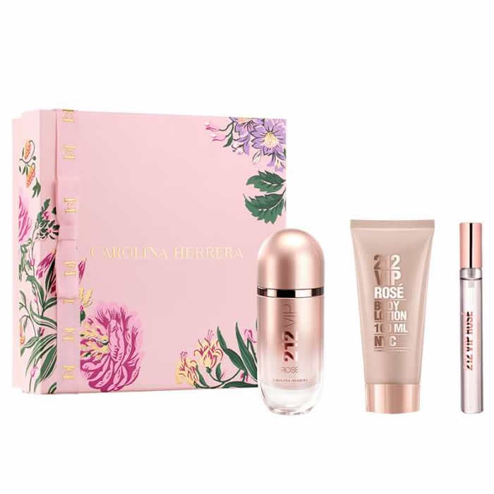 <tc>CAROLINA HERRERA</tc> 212 Vip Rose parfumska voda v razpršilu 80 ml, 3 kosi