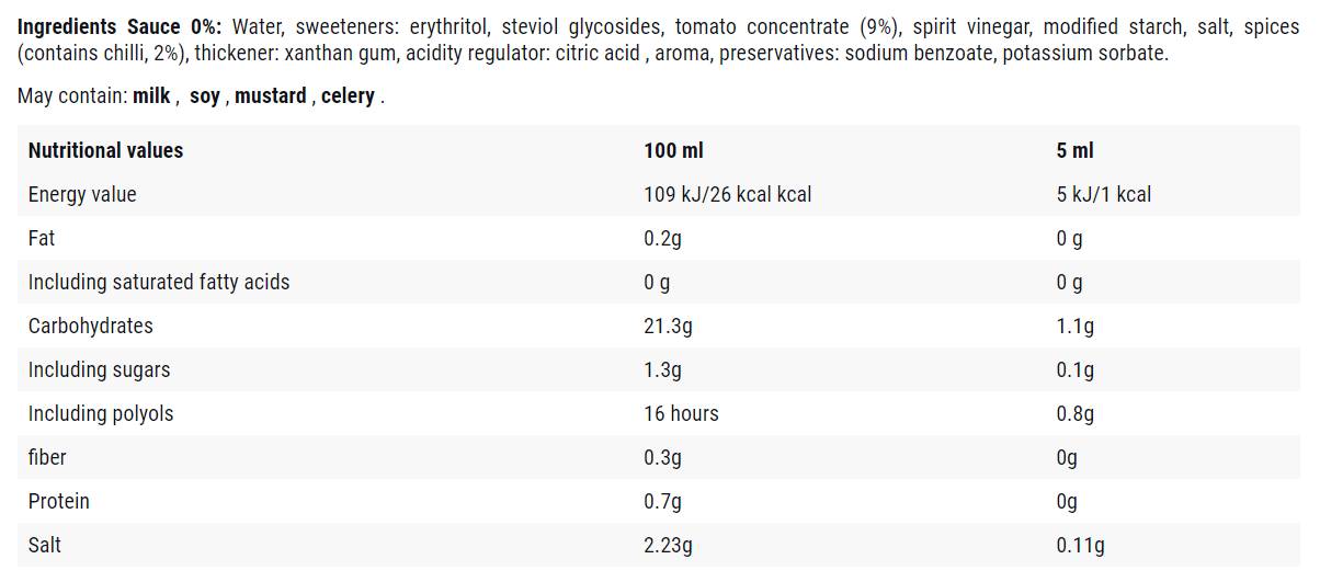 Začinjena kečap / 0 kalorična omaka - 500 ml