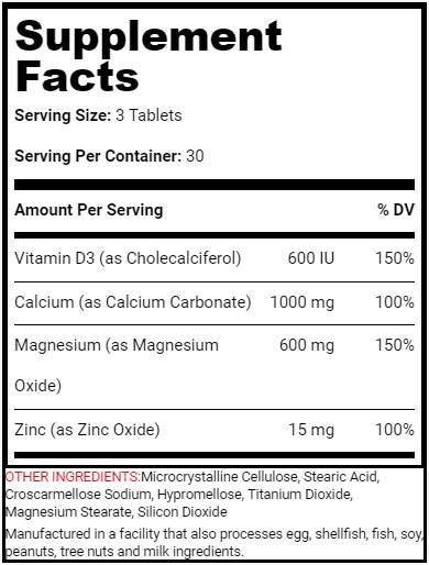 Kalcijev magnezijev cink + D3 - 90 tablet