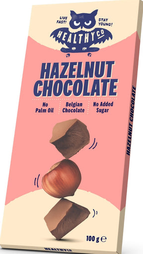 HealthyCo chocolate with hazelnuts 100 grams - no added sugar and no palm oil - Nutra Best Europe