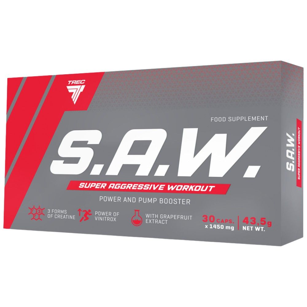 SAW CAPS | Super agresiven pred vadbo - 30 kapsul