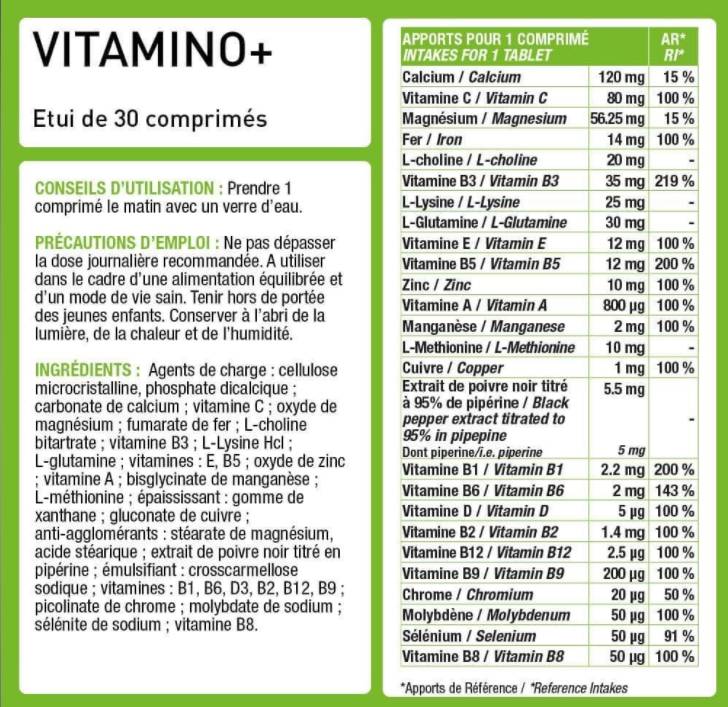 Vitamino+ | Multivitaminski kompleks imunosti in utrujenosti - 30 kapsul