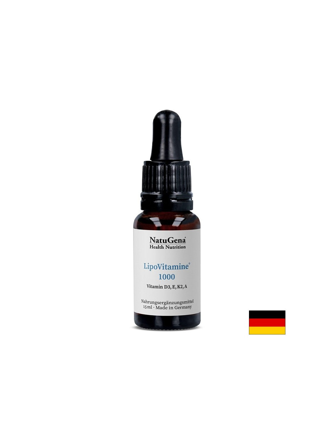 Liposomalni vitamini A, D3, E, K2 - Visoka absorpcija - Lipovitamin® 1000, 15 ml kapljic, ~ 525 odmerkov