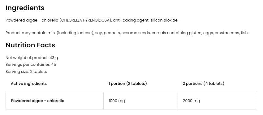 Chlorella - 1000 tablet