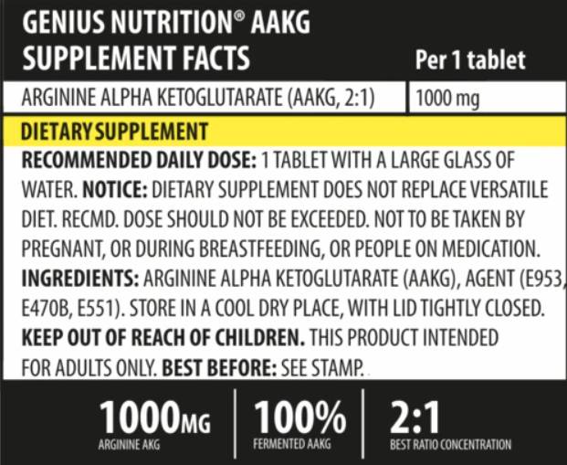 Aakg 1000 mg 180 tablet