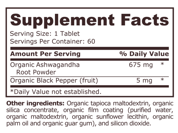 <tc>Pure Nutrition</tc> - AŠVAGANDA ORGANSKA - 60 tablet