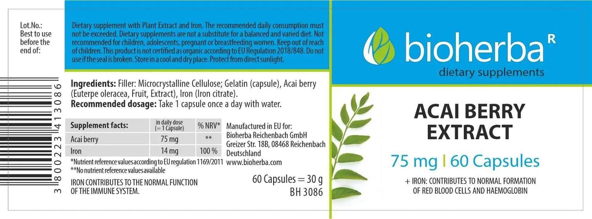 Acai Berry Extract 75 mg - 60 kapsul