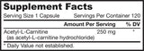 Acetil L -karnitin 250 mg - 120 kapsul