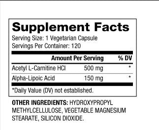 Acetil l-karnitin + alfa lipojska kislina 650 mg / 120 kape