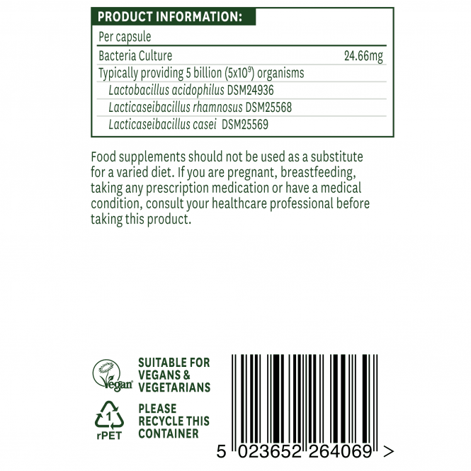 Probiotični kompleks s acidofilom (acidophilus kompleks) 5 milijard. 60 kapsul Natursaid